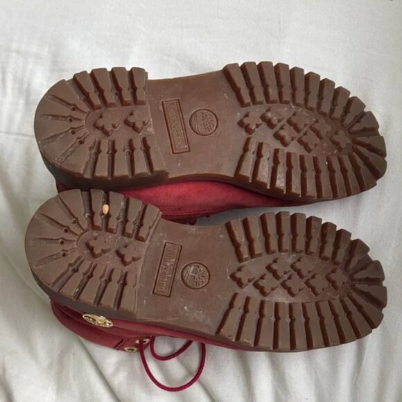 Timberland Red Leather Ankle Boots - Mens/Boys 4 - Picture 5 of 8